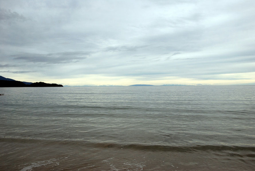 High pressure weather on Stewart Island in lare summer. Looking to the South Island from Lee Bay.