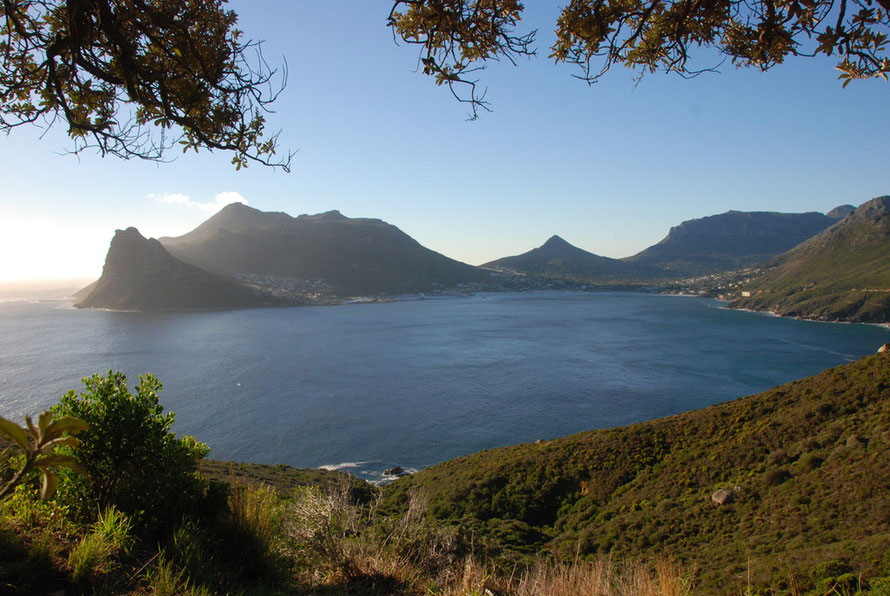 View of Hout Bay and the Sentinel Rock on left looking North towards Cape Town