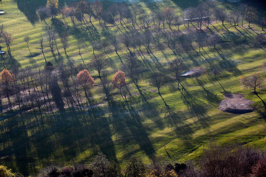 Shadow tartan on the Preston field Golf Club - are these old runrig patterns in the low sun? 