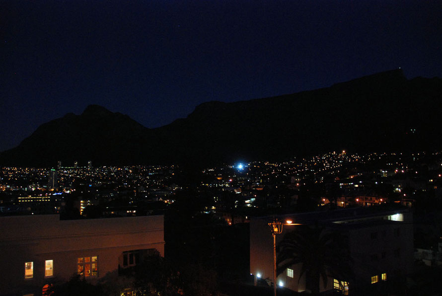 Table Mountain at night from Tamboerskloof