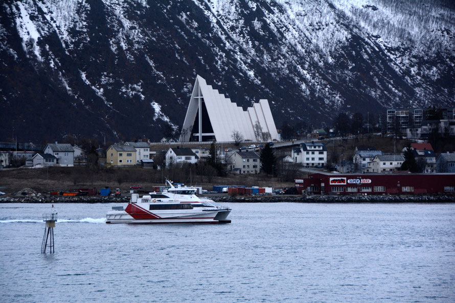 Jernoy high speed ferry. The ferry, bridge and road and tunnel infrastructure of Northern Norway is impressive. 