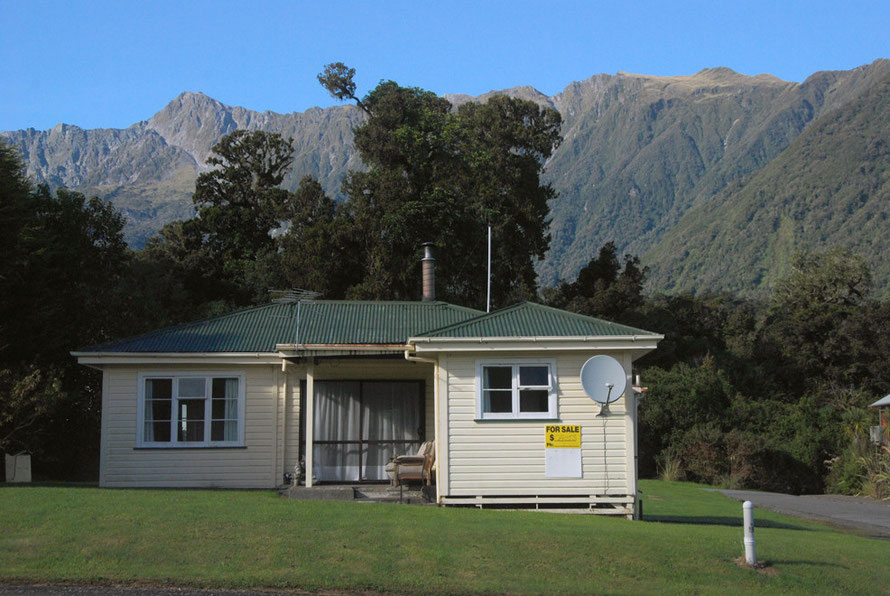 The magnificent backdrop to Fox Glacier Village. The population of Fox Village has increase from 117 to 375 in 5 years. 