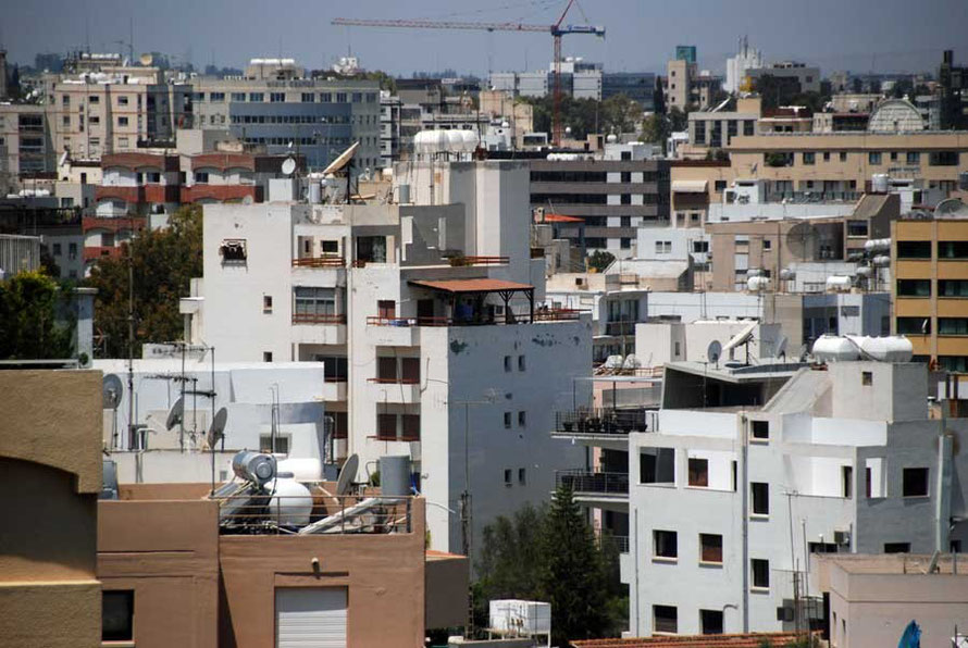 Can the banking boom continue: downtown Nicosia. Says the Financial Times, 'If there is a Greek earthquake in the eurozone, Cyprus will provide the aftershock.'