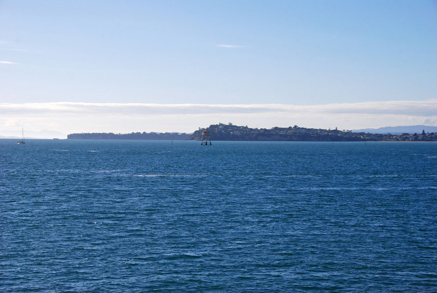 Bean Rocks light and West Tamaki Head on Auckland's South Shore.