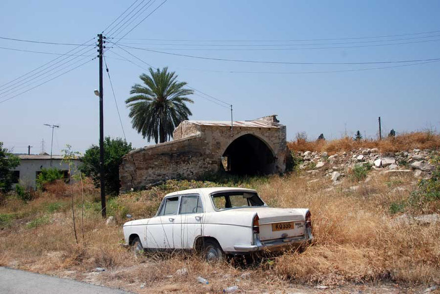 Abandoned house and car, Tochni, where all Turkish Cypriot men over 16  (89 in total) were executed by EOKA -B on 14 August 1974