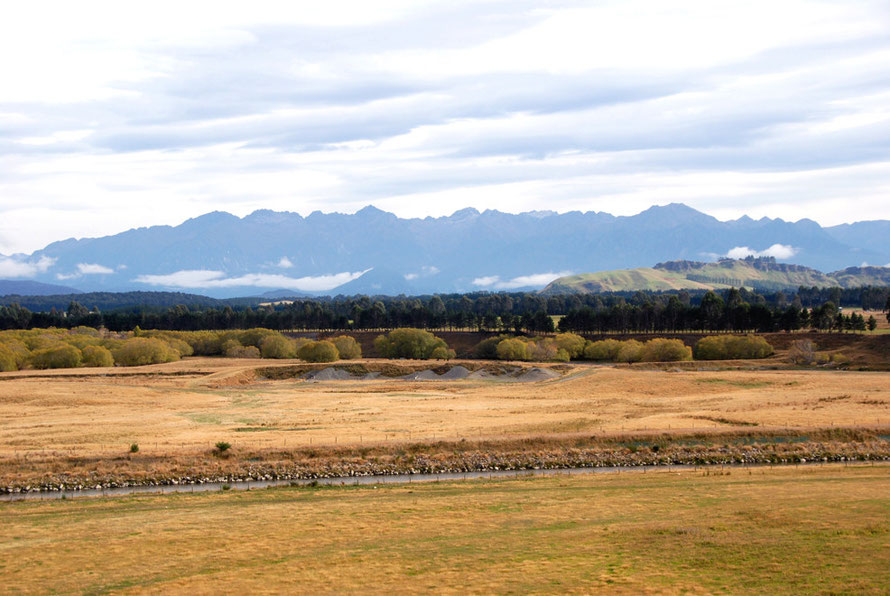 The confluence of the Waiau and Mararoa Rivers near the outfall from Lake Manapouri. The huge hydro scheme built in the 1970s now funnels most of the catchment into Doubtful Sound to the west leaving 