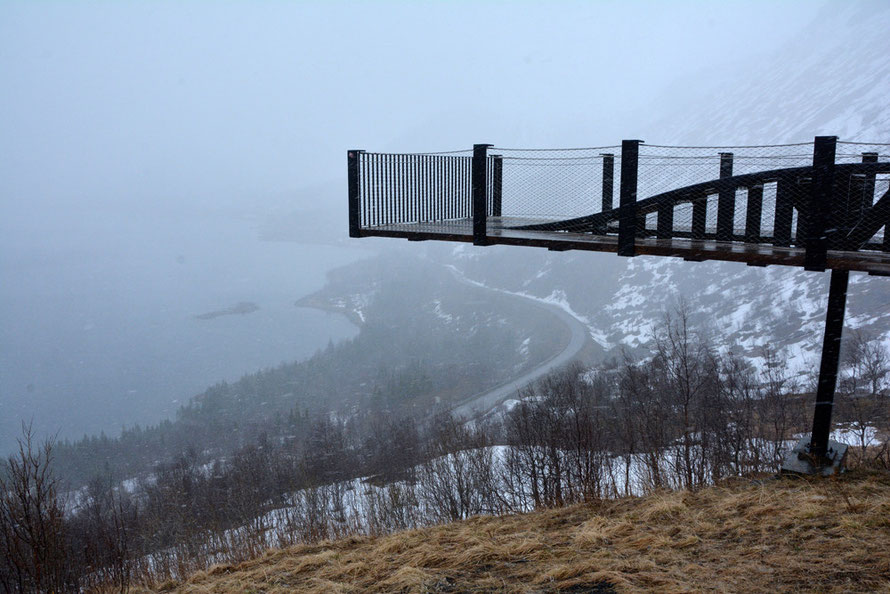 Paraglider take-off point on Route 862 on Senja Island. 