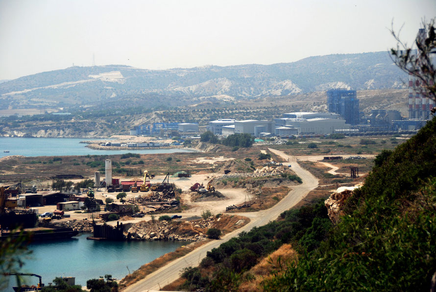 Vasilikos power station - scene of the massive explosion of stored armaments in Vasilikos power station - scene of the massive2011. Note banks of deisel generators and exhaust pipes at right middle put in place when the power station was severely damaged.