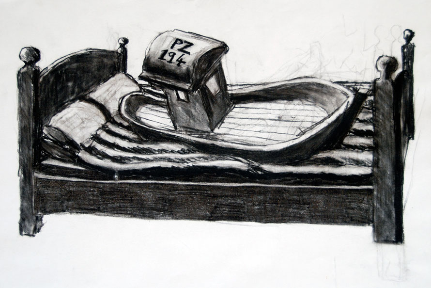 PZ 194 in bed (Charcoal, A1 size) Fergus Murray Drawing