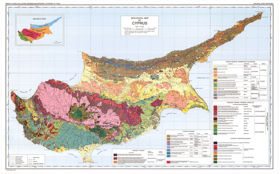 Geological Map of Cyprus: Geological Survey Department