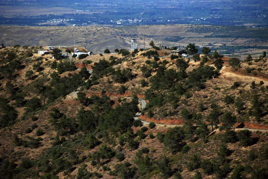 All brought up short, by the brute reality of division and partition: UNFICYP post in the Buffer Zone of the Green Line near Xeros Valley