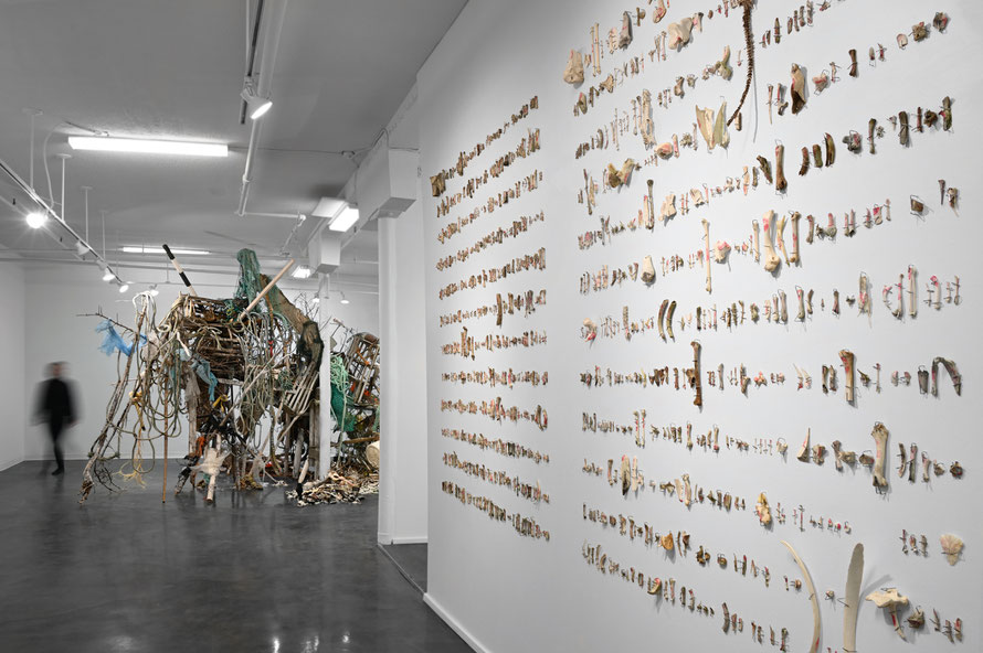 Nadine Baldow, ALIVE MATTER, solo show, Eastern Edge Gallery, bones, collection, lipstick, contemporary art