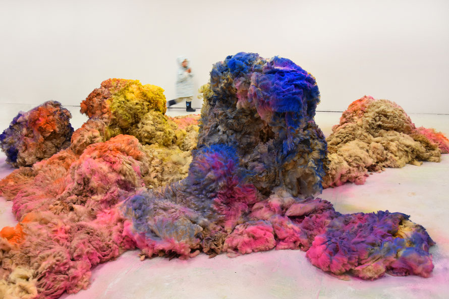 Nadine Baldow Sculpture Marked Sheep Raw Unwashed Sheep Wool Blooom Award Art Düsseldorf Artfair