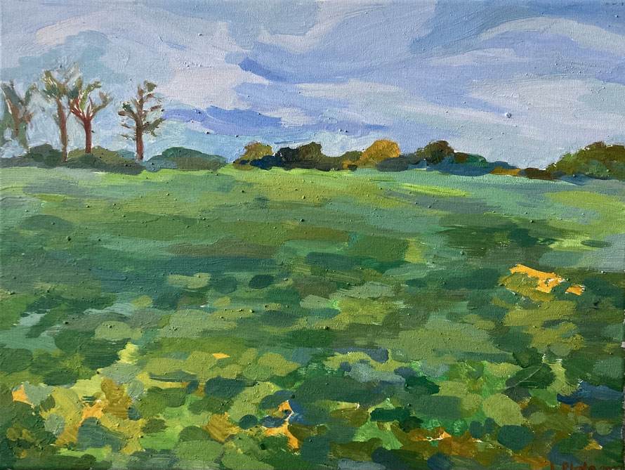 Klein-Flottbek im Mai, Eitempera 40x30 cm, 2023f, 40cm x 30cm
