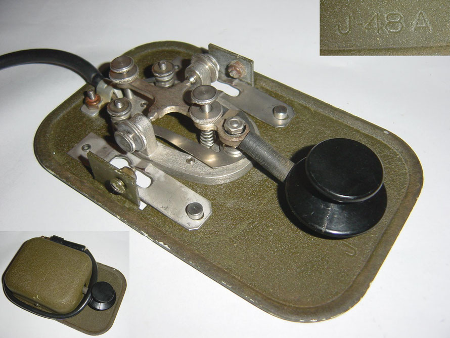  Military key model J-48 A was mounted on the flip-open front panel of the BC-654 portable and mobile radio sets. WWI