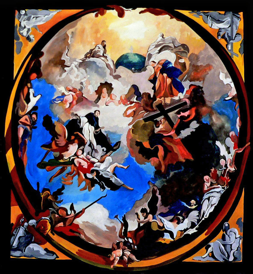 GLOIRE DE DOMINIQUE 1   gouache sur papier   70 x 70