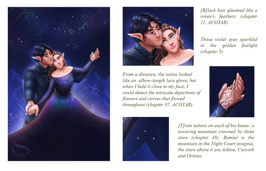 Acomaf book cover illustration by Sachiia Draws