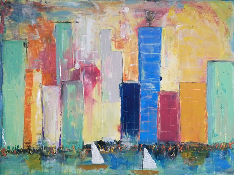"Paradise City" - Acryl auf Leinwand (120 x 90) 🔴