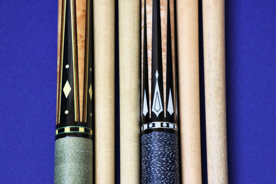 2本のバリー・ザンボッティ。タップ交換以外手を入れてないオリジナル（左）と最近リフィニッシュしたモデル（右）