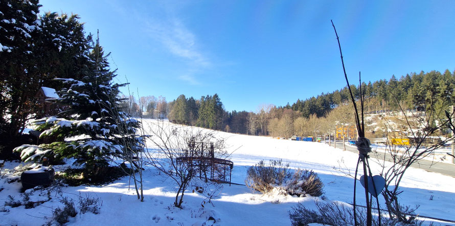 Winteraussicht von der Ferienwohnung