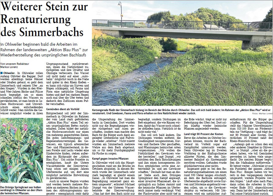 Rhein-Hunsrück-Zeitung vom 28.09.2020, mit (freundlicher) Genehmigung der Rhein-Zeitung