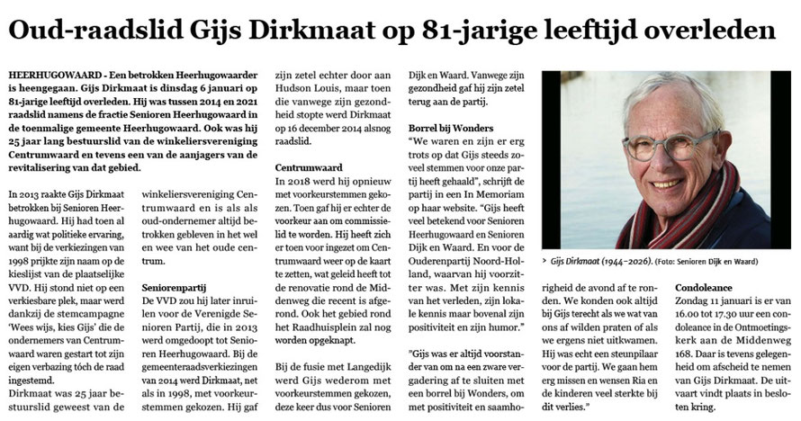 Rodi Media: Nieuwsblad voor Dijk en Waard, editie HHW 9-01-2026