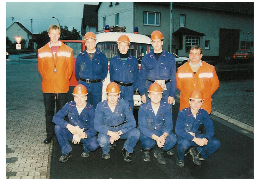 Wettkampfgruppe der Jugendfeuerwehr Oderberg, 1990