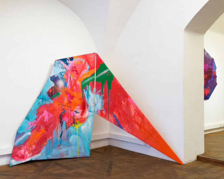 N.T., 2013, mixed technic on canvas, 310x200cm ca., show view bei "Im Ersten", April  2014, Vienna                                                                          
