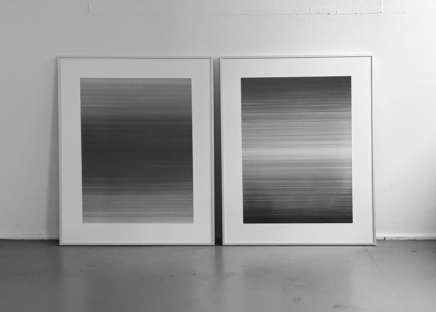 Spektrum I und II, 2018, Bleistift auf Papier, je 62 x 48 cm