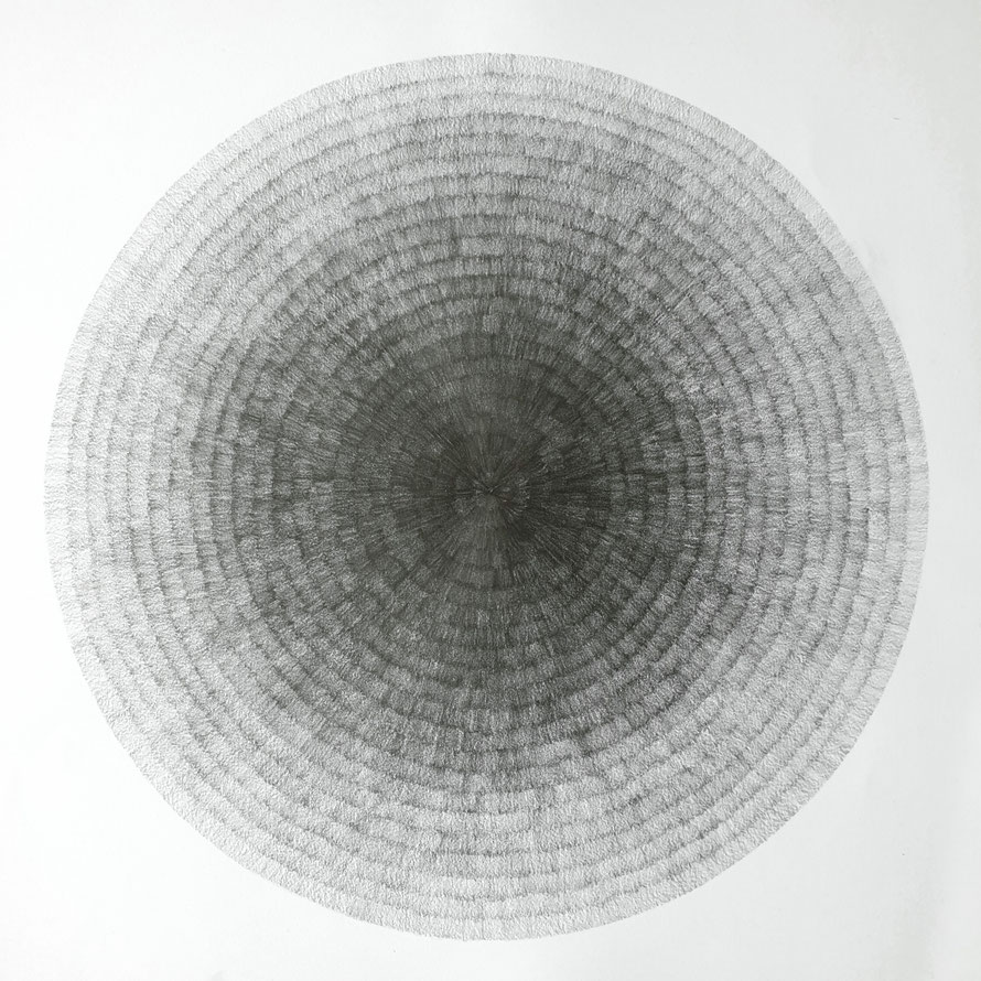 Gewebe (radial) IV, 2021, Bleistift auf Papier, 50 x 50 cm