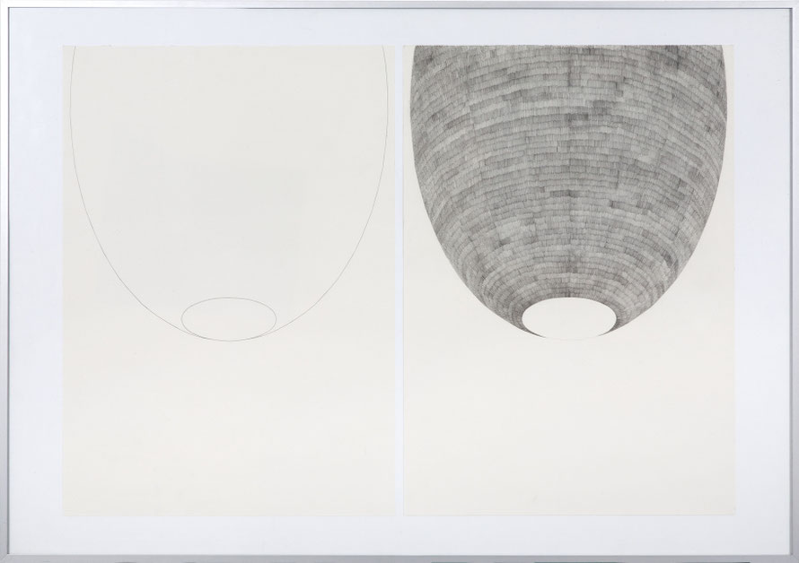 Hülle I, je 55 x 42 cm, Bleistift auf Papier, 2012