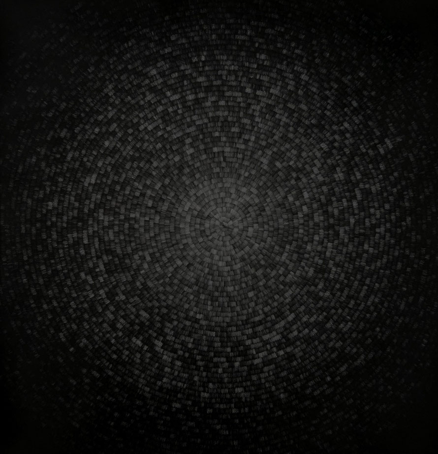 Gewebe (radial) X, 2023, Bleistift auf Papier, 90 x 90 cm