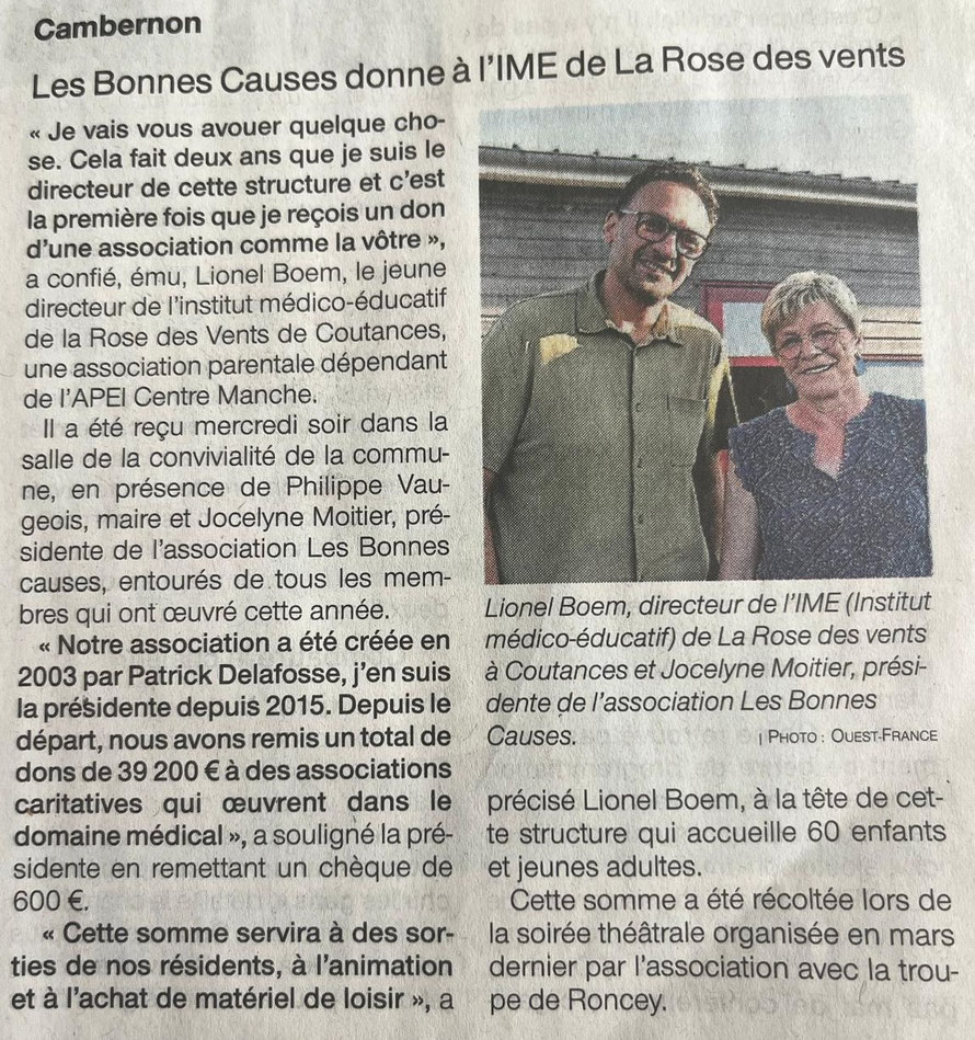 article Ouest-France - jeudi 26 juin 2025