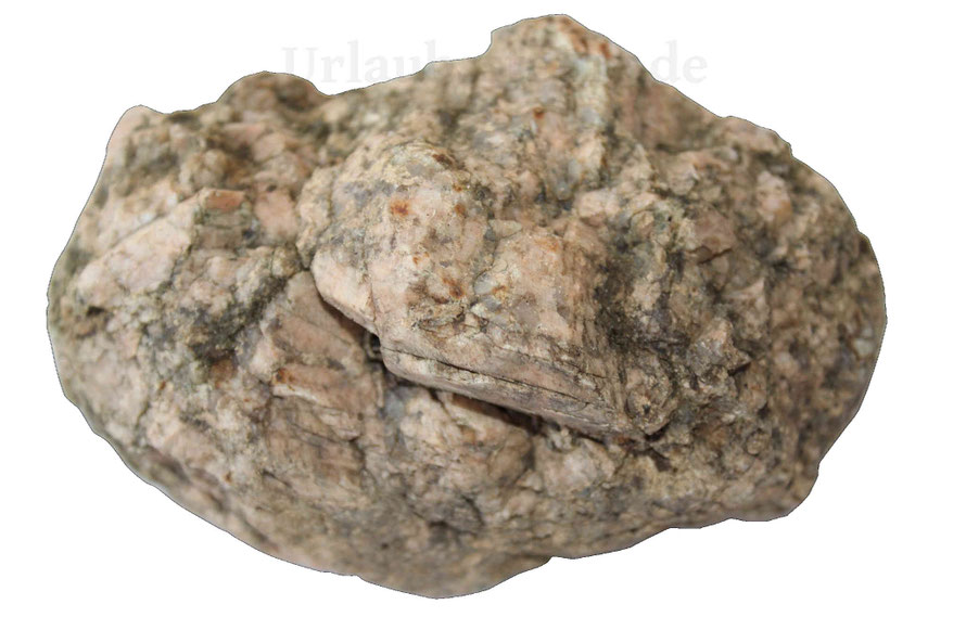 Seitliche Ansicht des Granits mit Feldspatanteil.