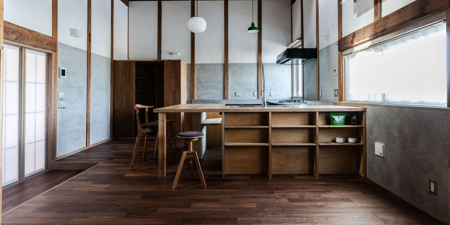 アメリカン ブラック ウォールナット フローリング 幅細 プライウッド andwood アンドウッド 施工例 倉 リノベ