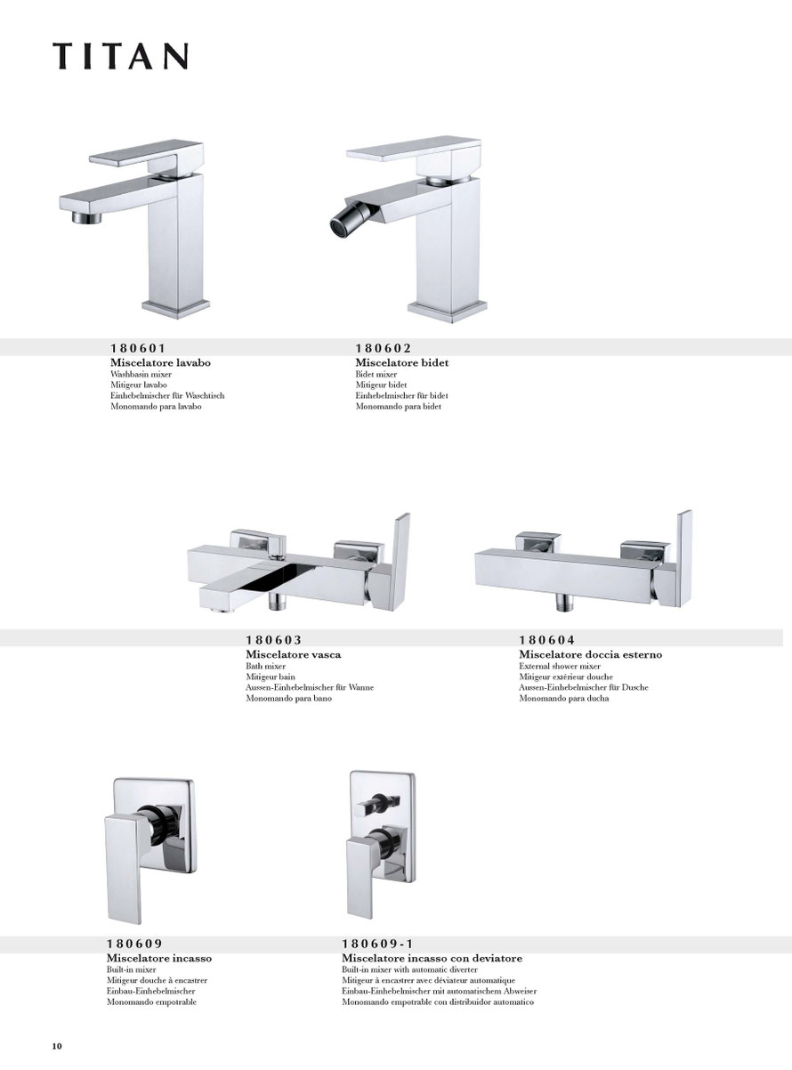 Miscelatori lavabo per bagno e doccia 