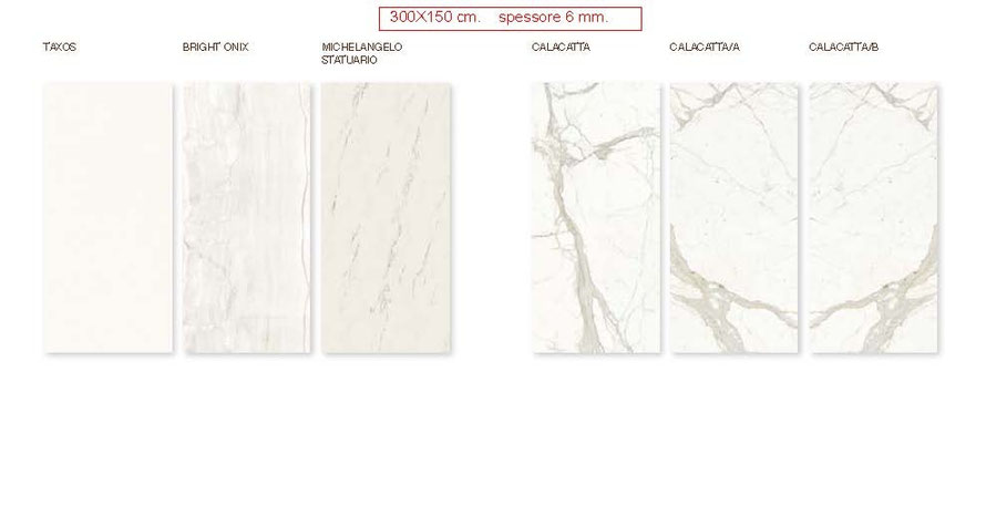 Gres porcellanto misura cm. 300x150  spessore mm.6  levigato lucido  scelta commerciale.