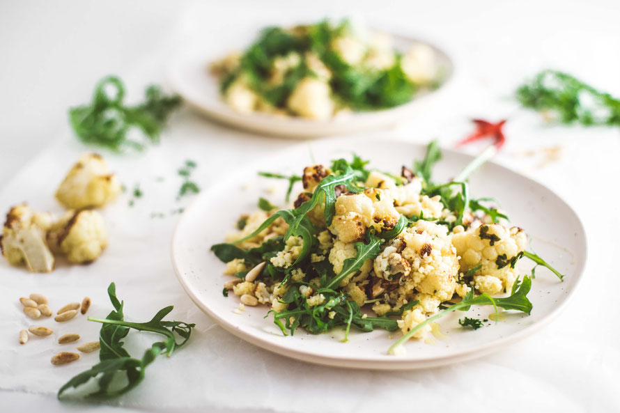 Gerösteter Blumenkohlsalat aus dem Dampfgarer.