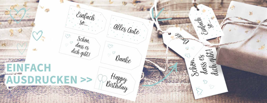 Kostenlose Vorlage Fur Die 5 Schonsten Geschenkanhanger Fur Jeden Anlass Einfach Vorlage Ausdrucken Und Geschenke Kreativ Verpacken Diy Shop Blog Downloaden Drucken Glucklich Sein