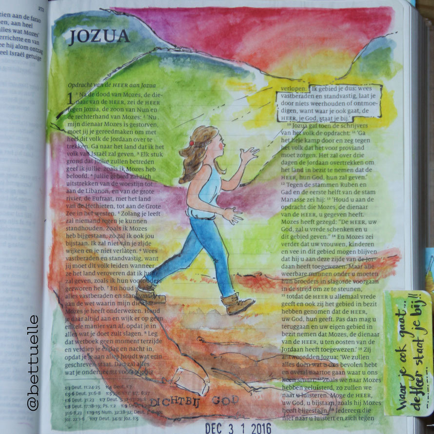 Voorbeeld biblejournaling Jozua 1:9