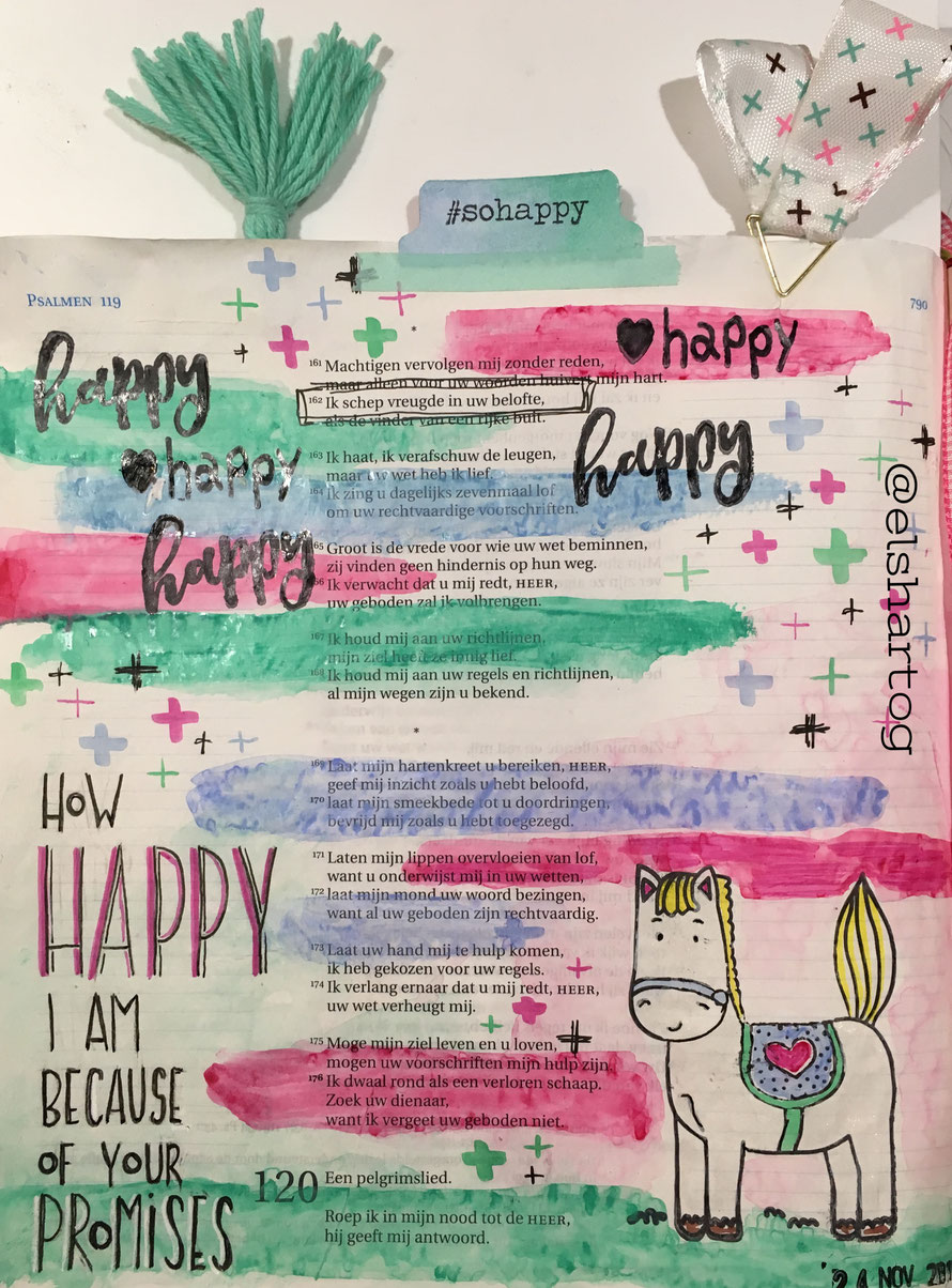 biblejournaling voorbeeld psalm 119:162