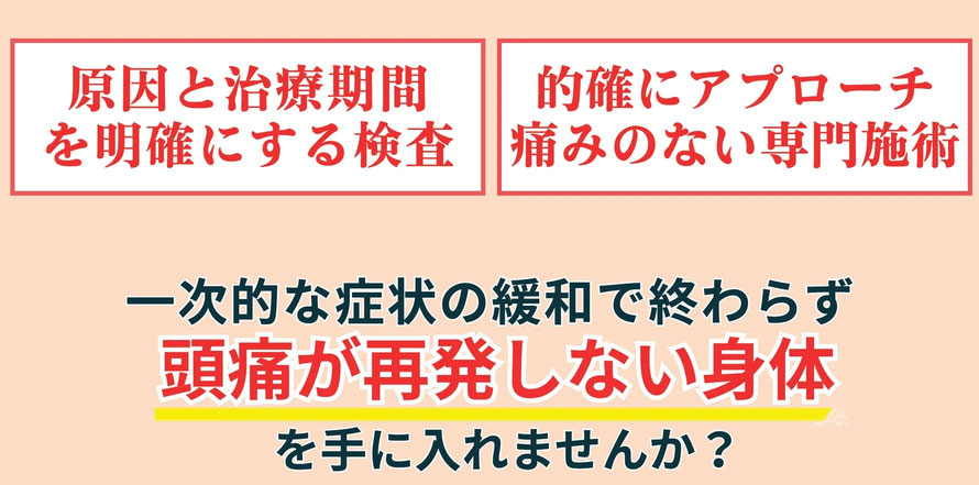 原因と治療期間を明確にする検査を行うことで、根本から改善します