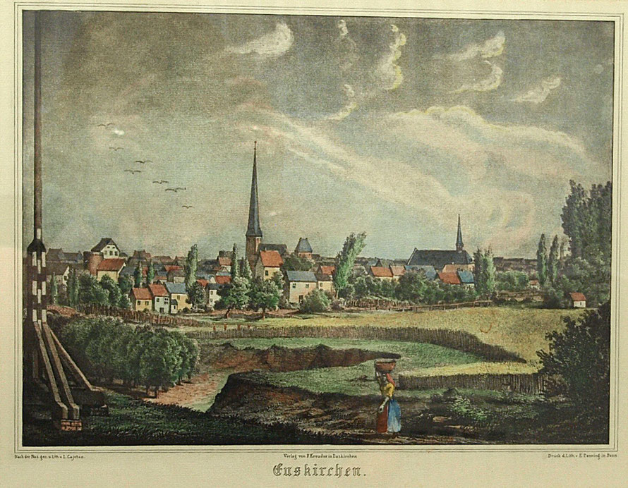 Stadtansicht von Euskirchen ca. 1845