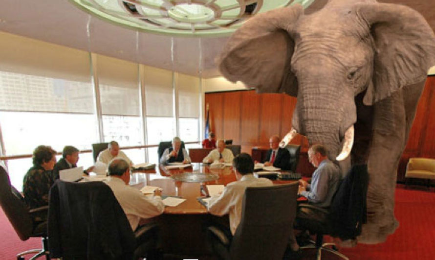 Riesengroß und scheinbar doch unsichtbar - der Elefant im Raum: das Riesenproblem, das keiner sehen will. (Bild: www.forbes.com)