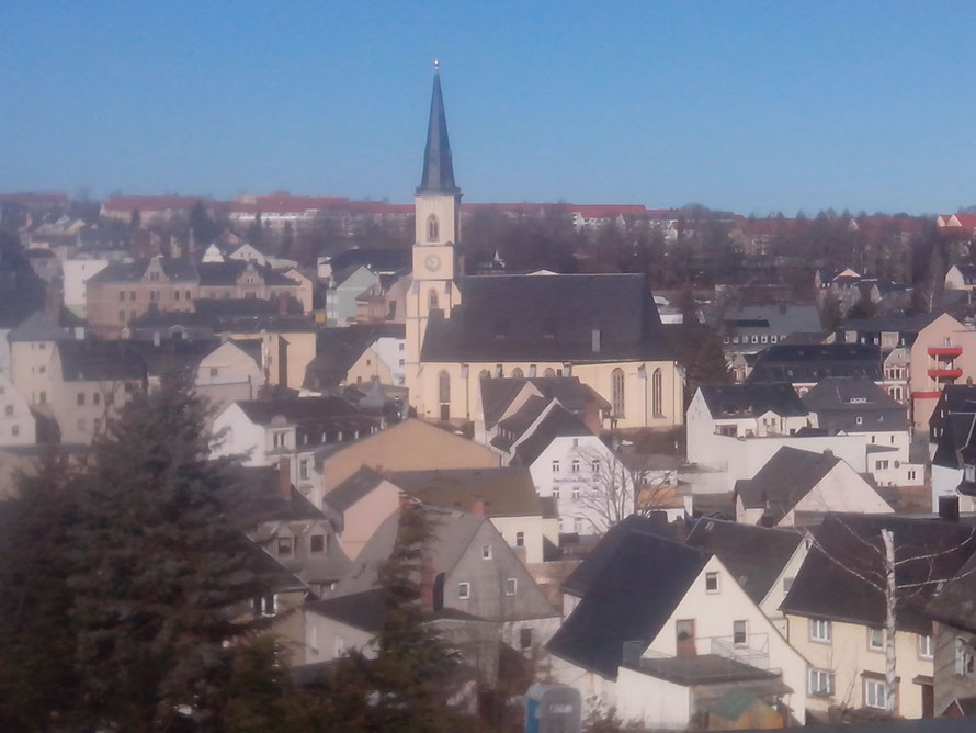 Blick auf Stollberg, vom Schlossberg aus