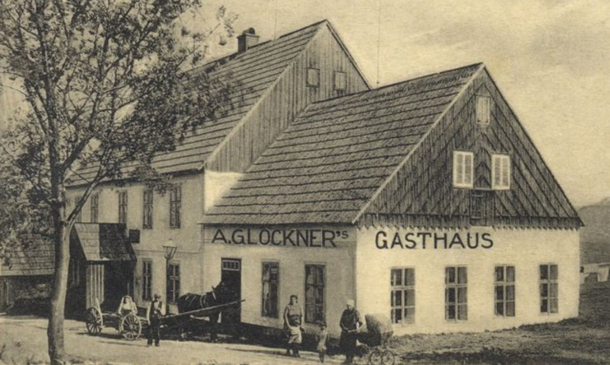 Glöckners Gasthaus in Matzdorf, vor 1945 (https://www.boehmisches-erzgebirge.cz/)