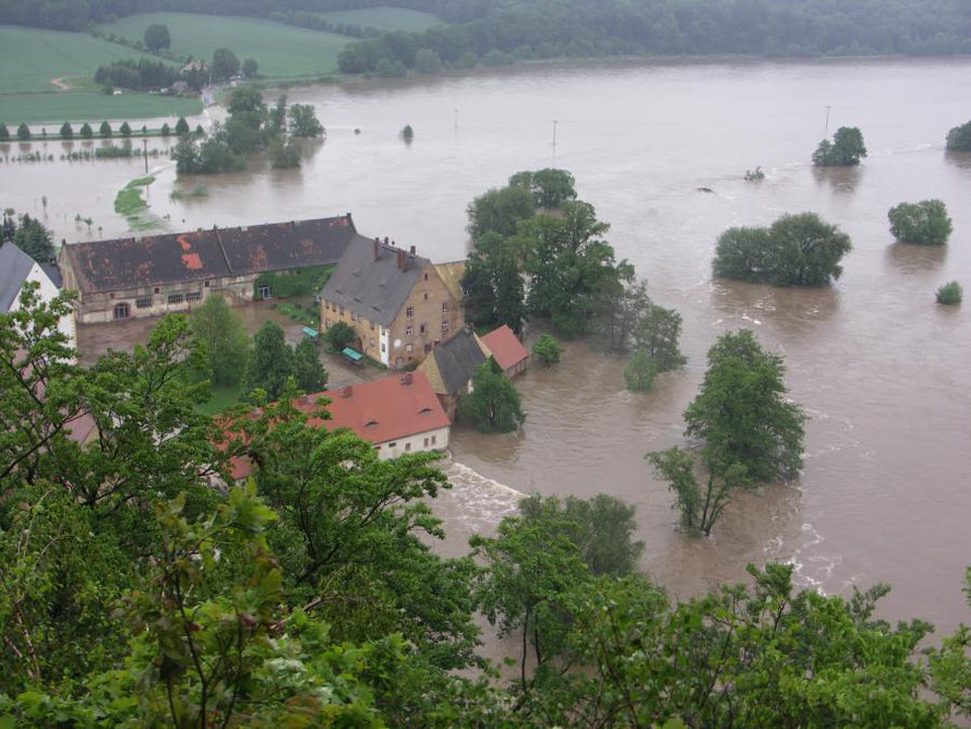 Hochwasser an der Freiberger Mulde im Juni 2013 / Kloster Buch (www.kloster-buch.de)