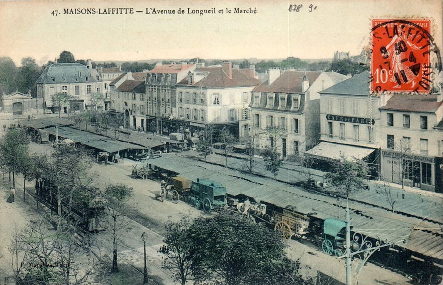 le mareché de Maisons-Laffitte sur l'avenue de Longueil