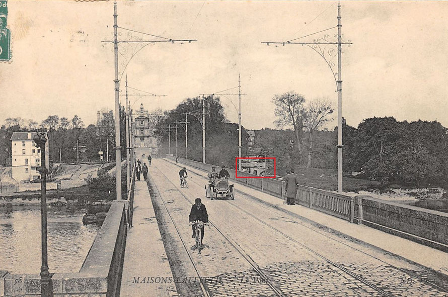 le pont du saut du loup depuis le pont sur la seine à Maisons-Laffitte