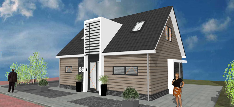 3D ontwerp vrijstaande woning Zevenhuizen